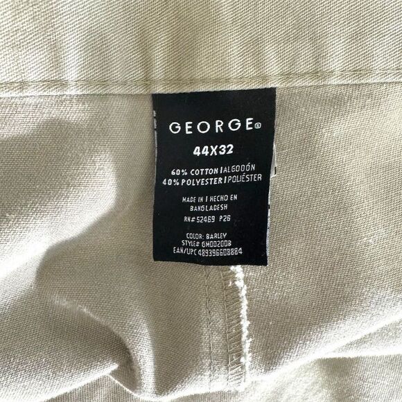 George Men's Relaxed‎ Fit Chino Pants Beige Cream Size 44 x 32 Casual - Picture 16 of 16